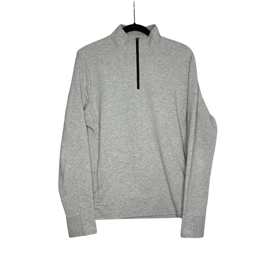Tommy John Mens Small Gray 1/4 Zip Long Sleeve Athletic Golf Pima Cotton